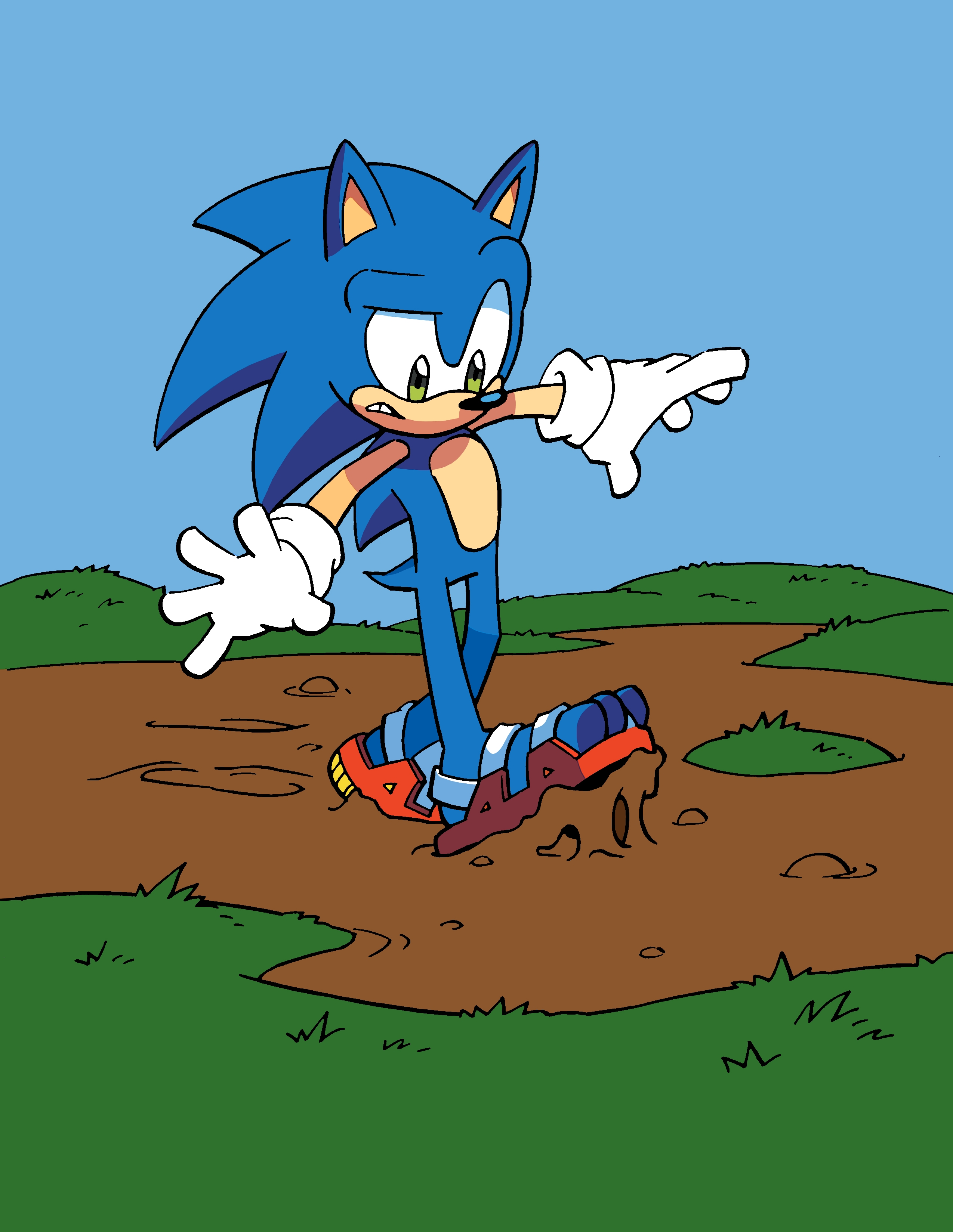 Sonic in Mud by Tracy Yardley (Commission p1)
