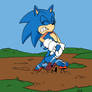 Sonic in Mud by Tracy Yardley (Commission p4)