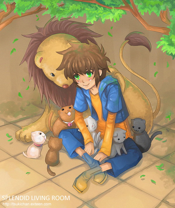 Saint Seiya-Aiolia and Cat