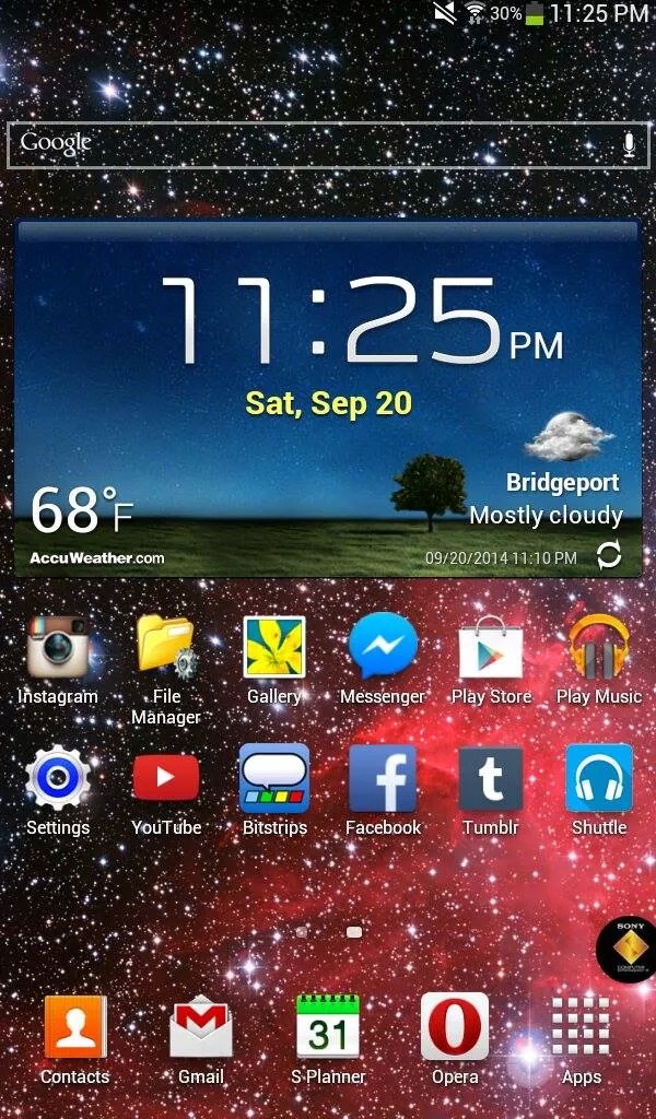 Samsung Galaxy Tab 3 home screenshot