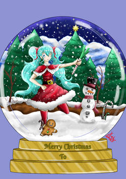 Miku in a snow globe