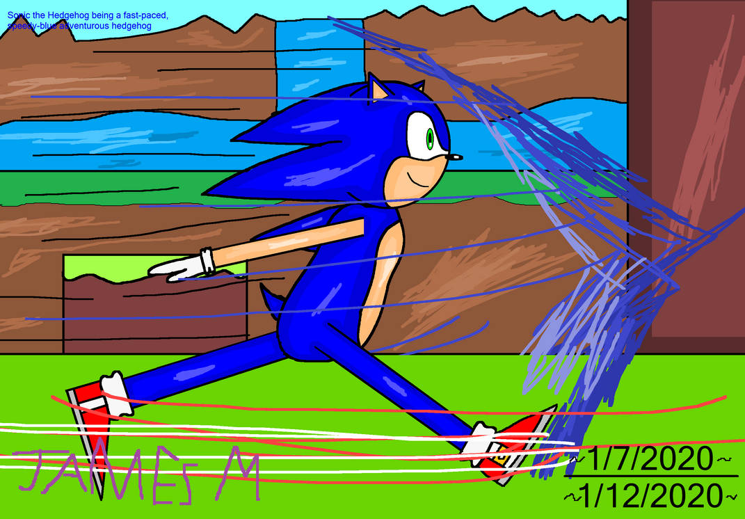 Sonic the Hedgehog running (by James M) by cvgwjames on DeviantArt