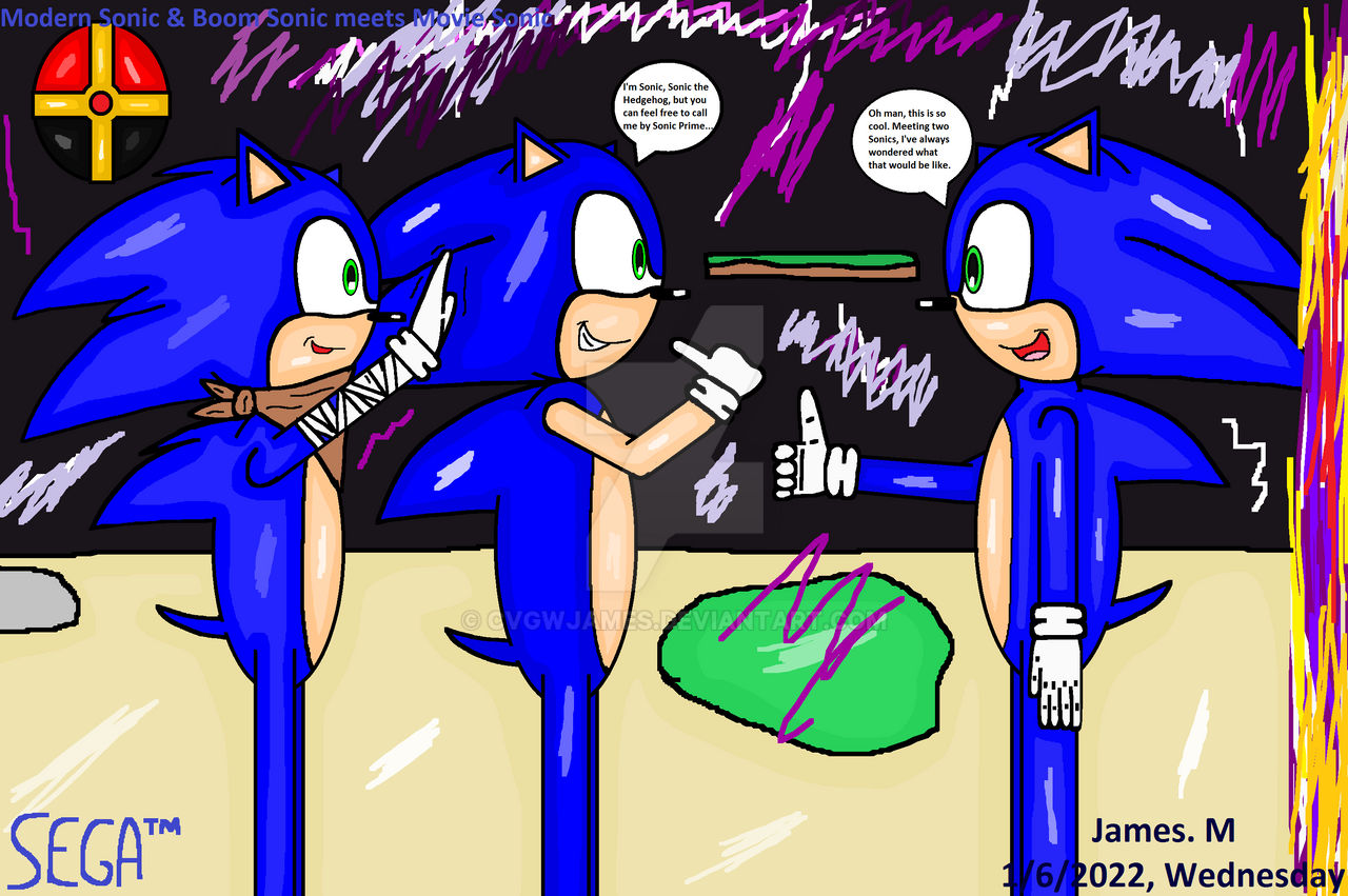 Sonic and Boom Sonic meet Movie Sonic (by James M) by cvgwjames on ...