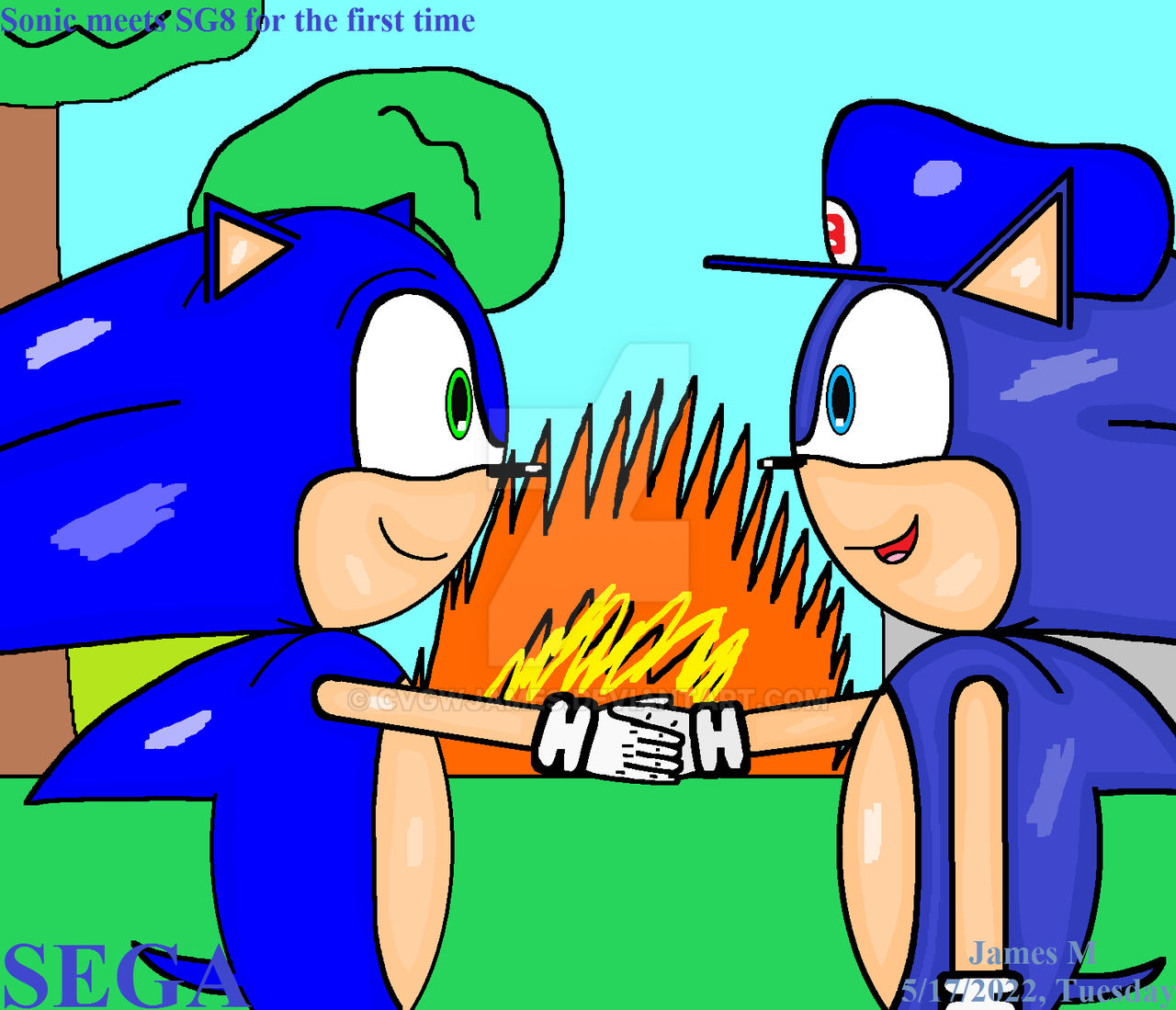 Sonic meets SG8 for the first time (by James M) by cvgwjames on DeviantArt