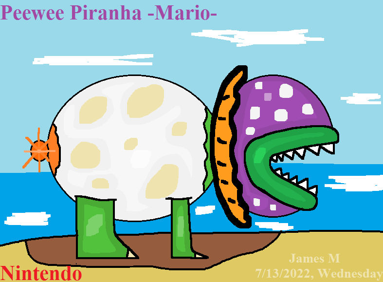 Pooha Mario Peewee Piranha -Mario- (by James M) by cvgwjames on DeviantArt