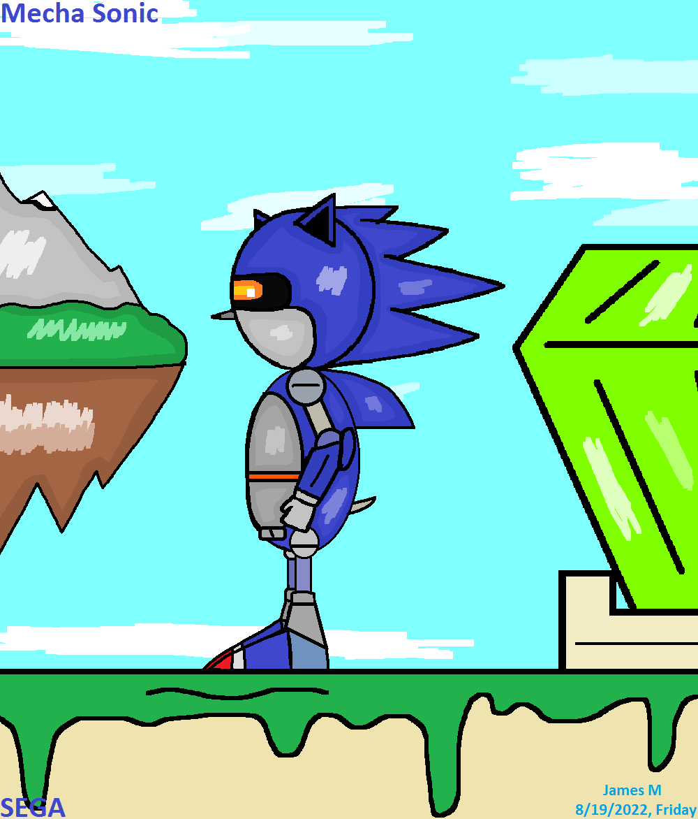 Mecha Sonic at Sky Sanctuary by Schloogywoog on DeviantArt