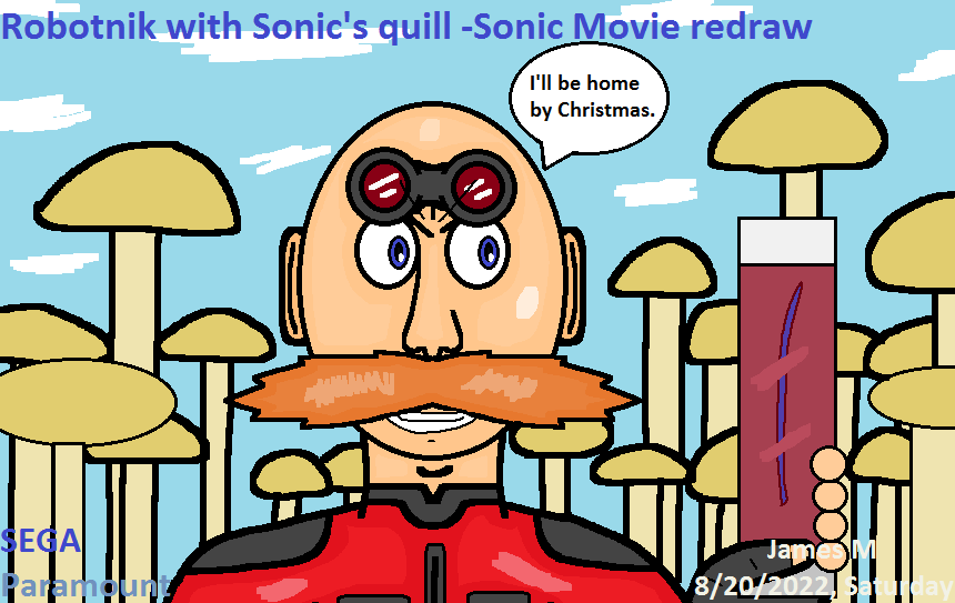 Robotnik with Sonic's quill -Sonic Movie redraw by cvgwjames on DeviantArt