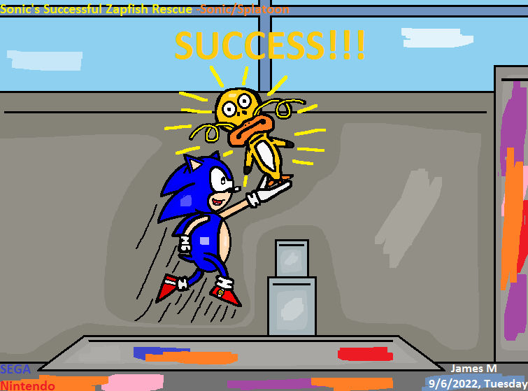 Sonic Got a Zapfish -Sonic/Splatoon (by James M) by cvgwjames on DeviantArt