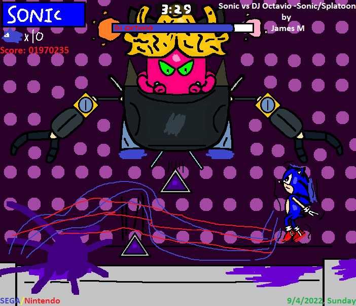 Sonic and Splatoon: Sonic vs The Octavio-Mobile by cvgwjames on DeviantArt