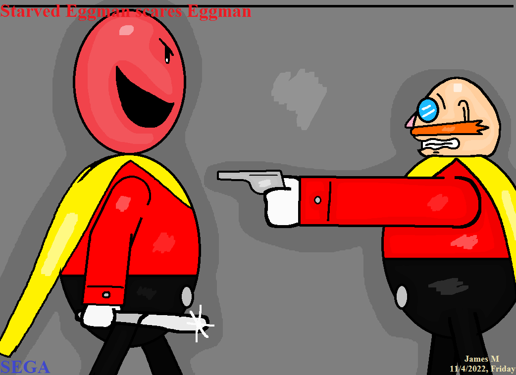 Starved Eggman gets Eggman's turkey (by James M) by cvgwjames on DeviantArt