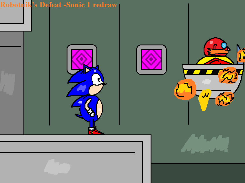 Robotnik's Defeat -Sonic 1 redraw by cvgwjames on DeviantArt