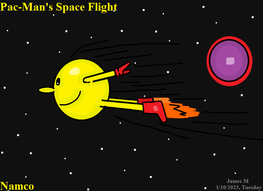 Pac-Man's Space Flight (by James M) by cvgwjames on DeviantArt