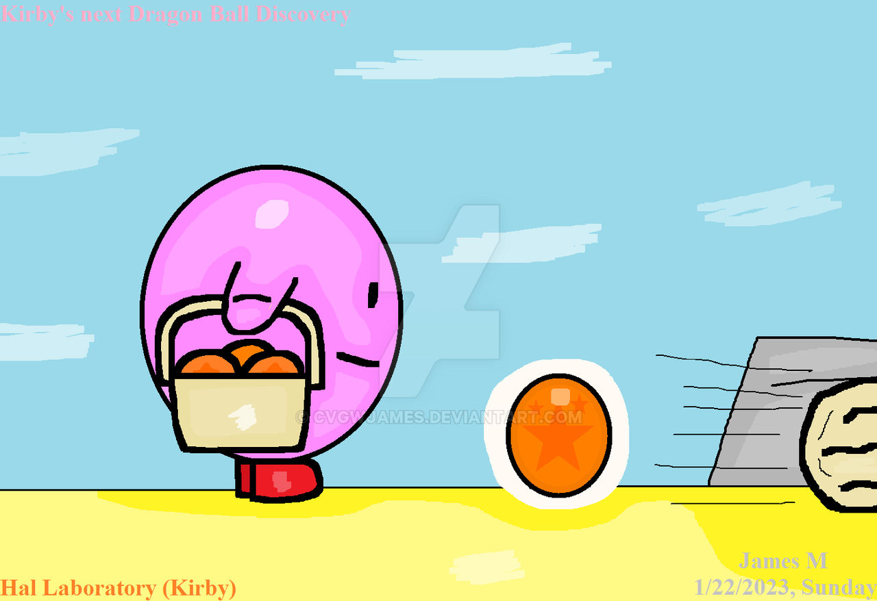 Kirby discovering another Dragon Ball by cvgwjames on DeviantArt