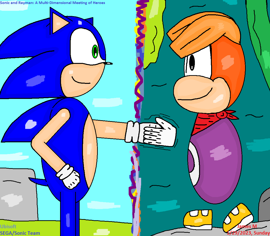 Sonic and Rayman's first transdimensional meeting by cvgwjames on ...