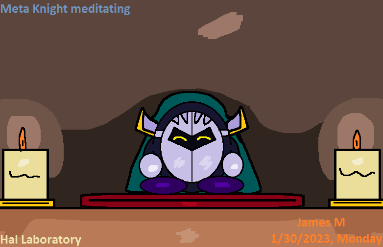 Meta Knight Reading Meta Knight meditating (by James M) by cvgwjames on DeviantArt