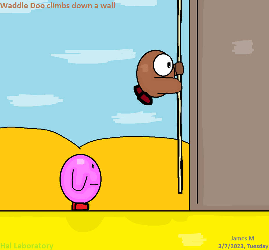 Waddle Doo climbs down a wall (by James M) by cvgwjames on DeviantArt