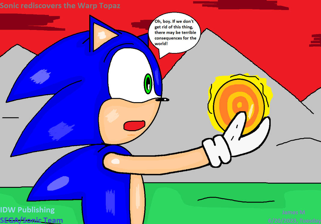 Sonic rediscovers the Warp Topaz by cvgwjames on DeviantArt