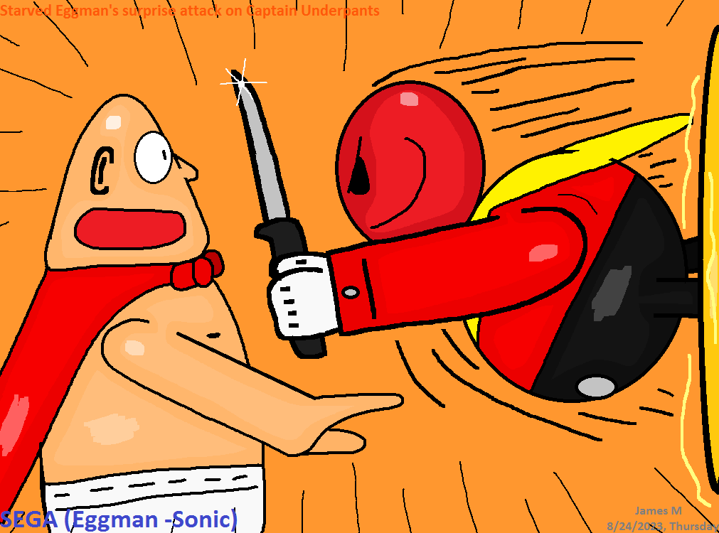 Starved Eggman eats a popeyes biscuit without any water by Bloodlost