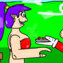 Mario offers Shantae some tasty spaghetti