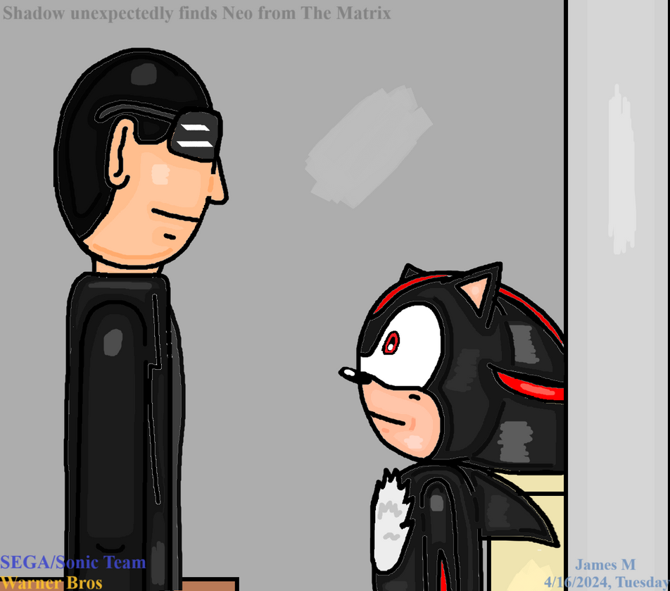 Shadow unexpectedly finds Neo from The Matrix by cvgwjames on DeviantArt