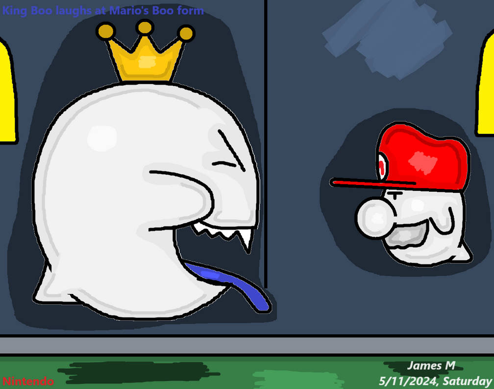 King Boo laughs at Mario's Boo form by cvgwjames on DeviantArt