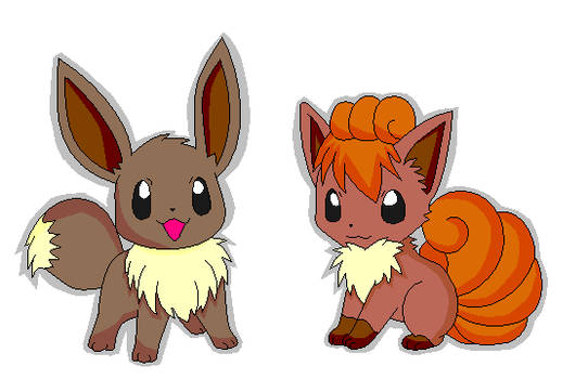 Eevee and Vulpix