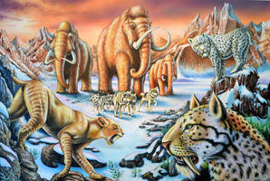 mammoths and sabertooth tigers