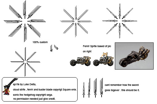 ff7 swords and fenrir sprites by Luke-Delta on DeviantArt