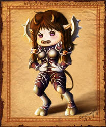 angry tauren warrior girl