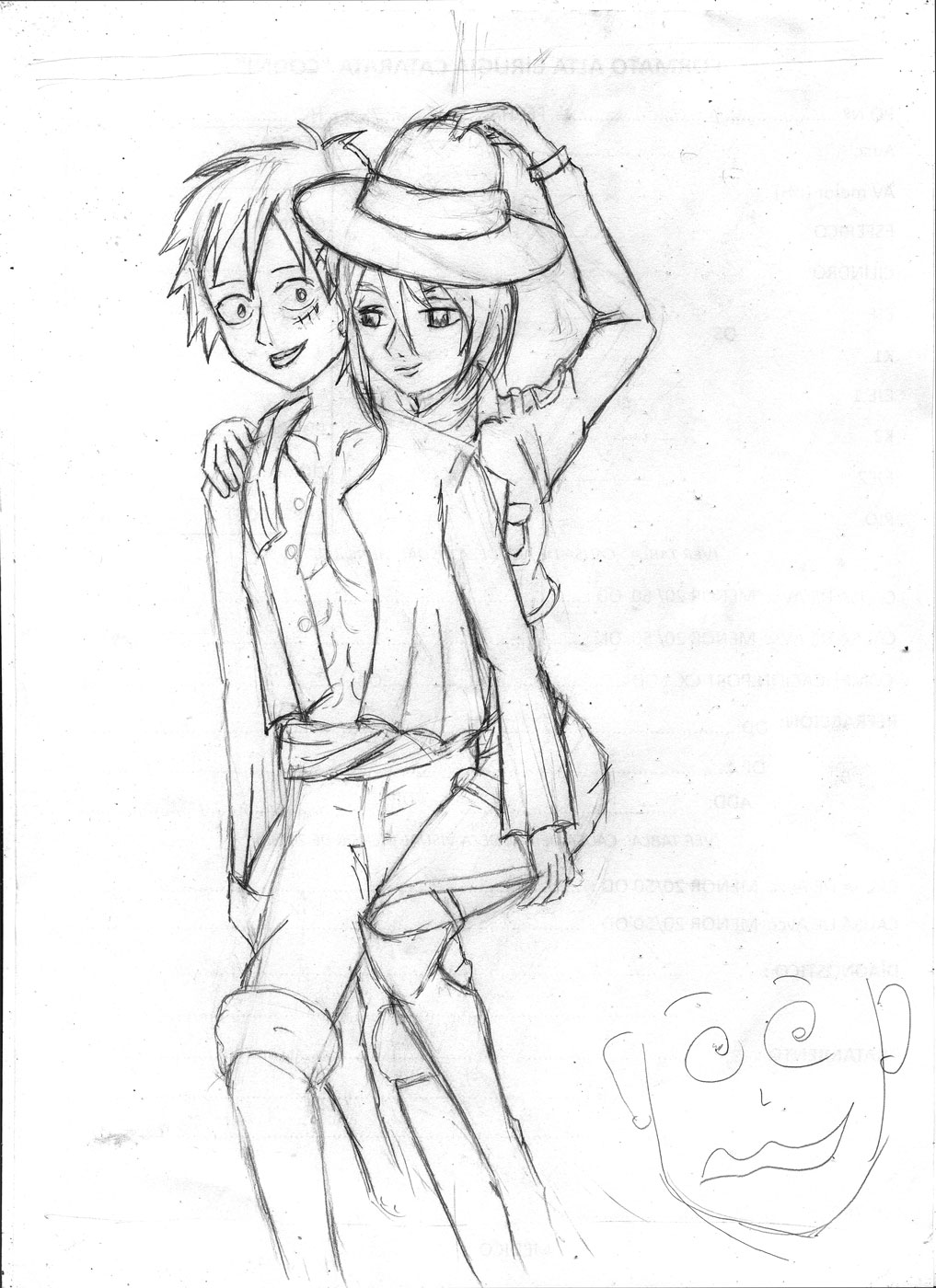 Parejas Locas Luffy x Mikasa  boceto