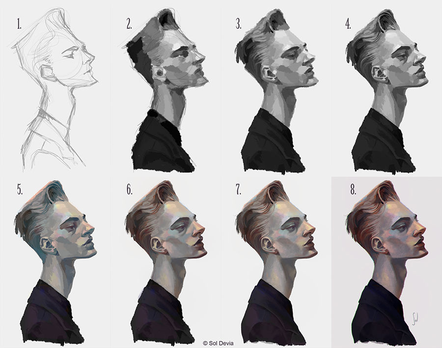 Lighting exercise II - Step by step process by SolDevia on DeviantArt