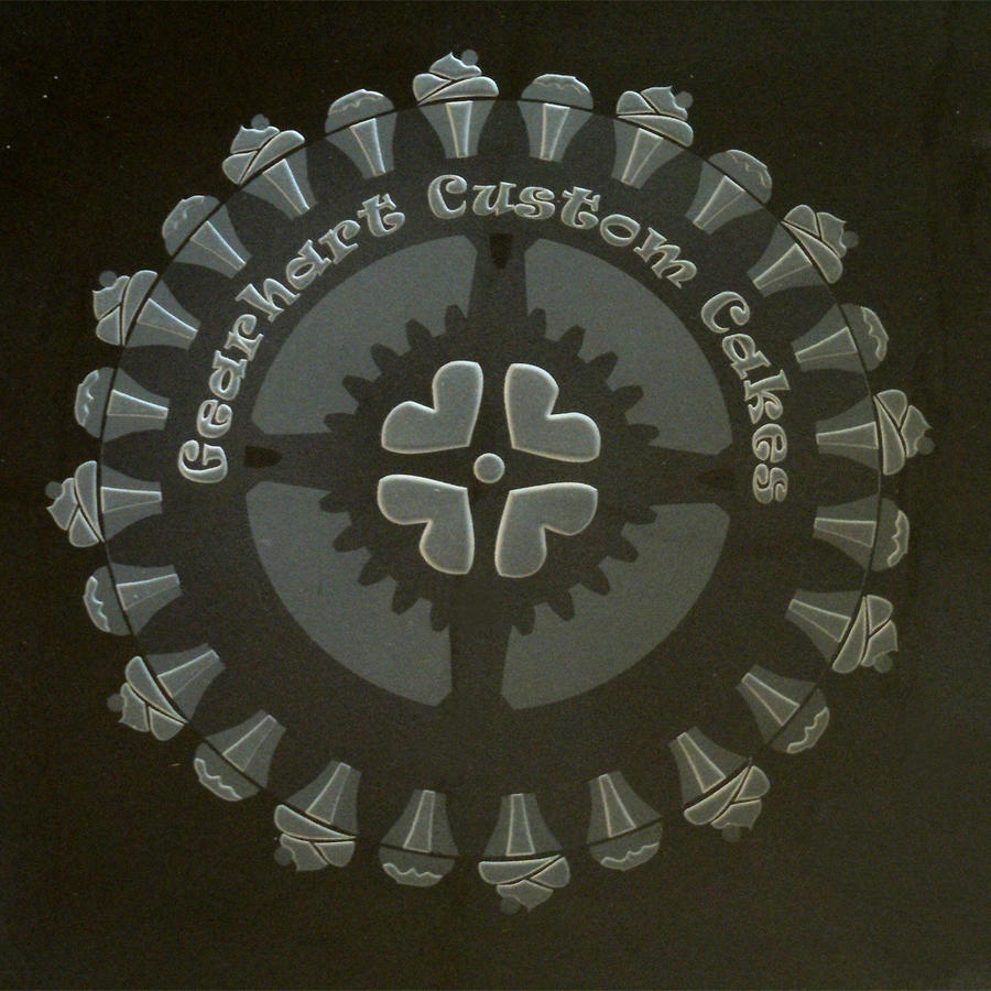 Glass plate logo closeup