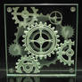 Steampunk Etched Glass Coaster Alternative Design