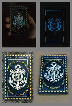 USCG-Caduceus-glow-etched-fused-glass-paperweight-