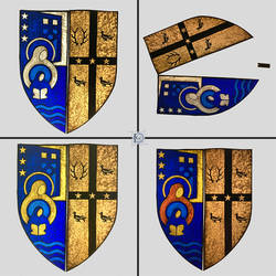 Stained Glass hand painted process COA shield