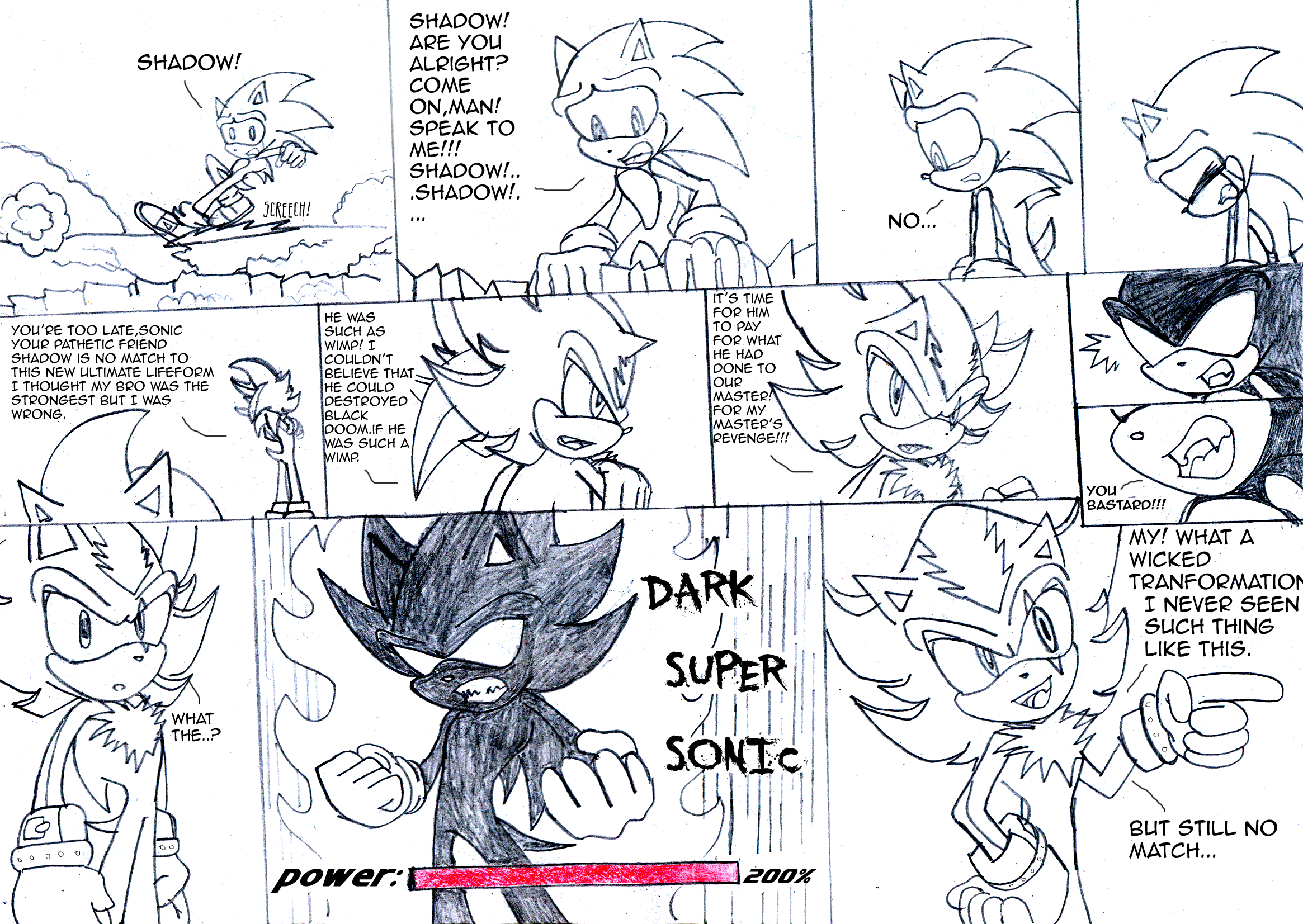 Sonic-Shadow-Silver.:lineart:. by DarkCatSoul on DeviantArt