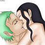 One Piece - Zoro and Robin kiss