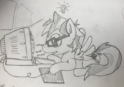 Tech pony playing a game on steam