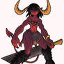 Horny devil girl coloured