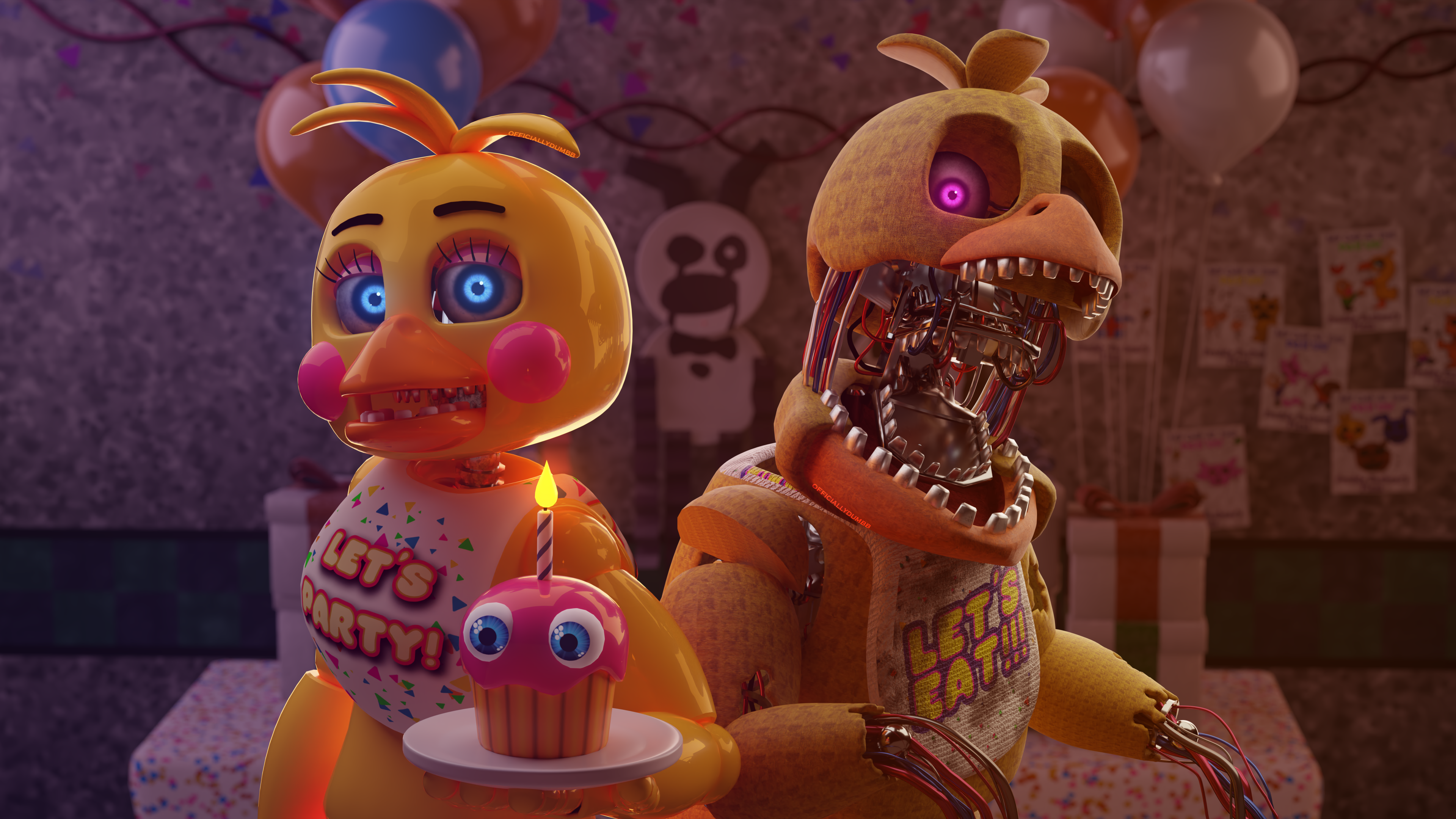 Hyposis — Withered chica! Her, original chica and toy chica