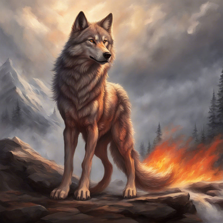 Fire Magic Wolf Majestic Fire Wolf by theamberwolfpack on DeviantArt