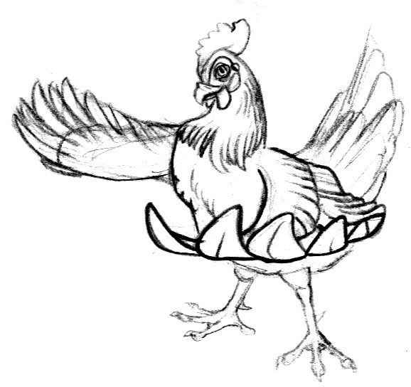 Old Chicken Cartoon Sketch by BlackUniGryphon on DeviantArt