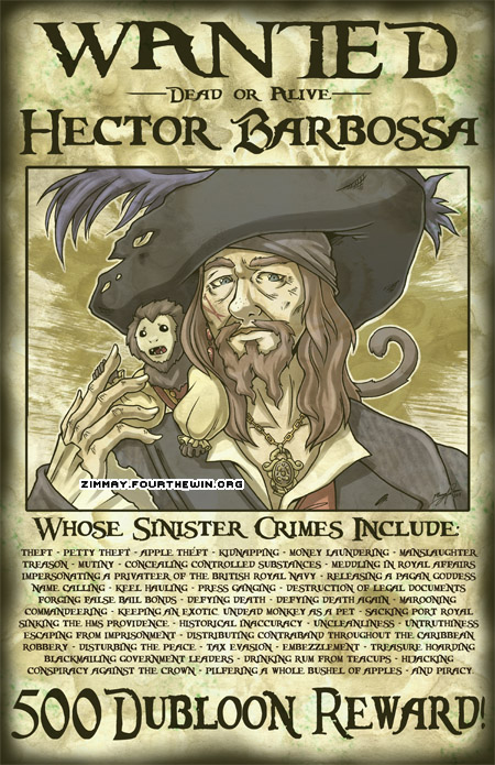 Wanted - Hector Barbossa