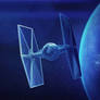 TIE Fighter Passing Coruscant - Photoshop Art