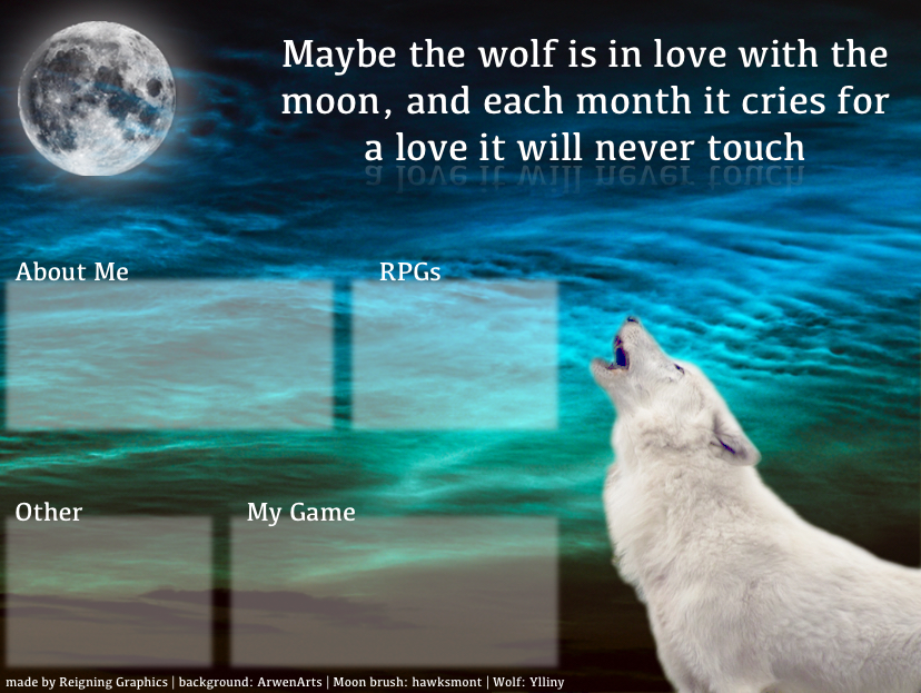 Layout with white wolf