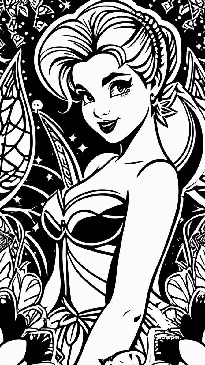 Black and white tinker bell by Vieutopia on DeviantArt