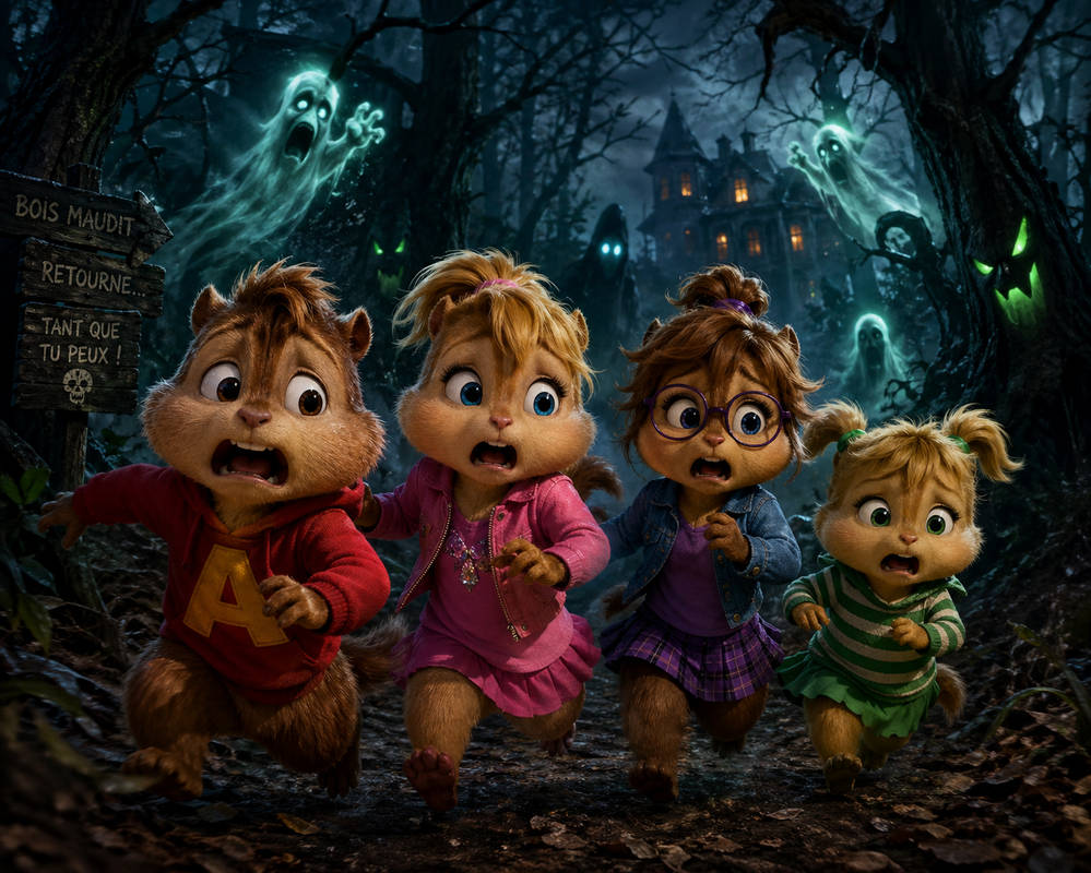 Alvin and the Chipettes scared by leovessiere on DeviantArt