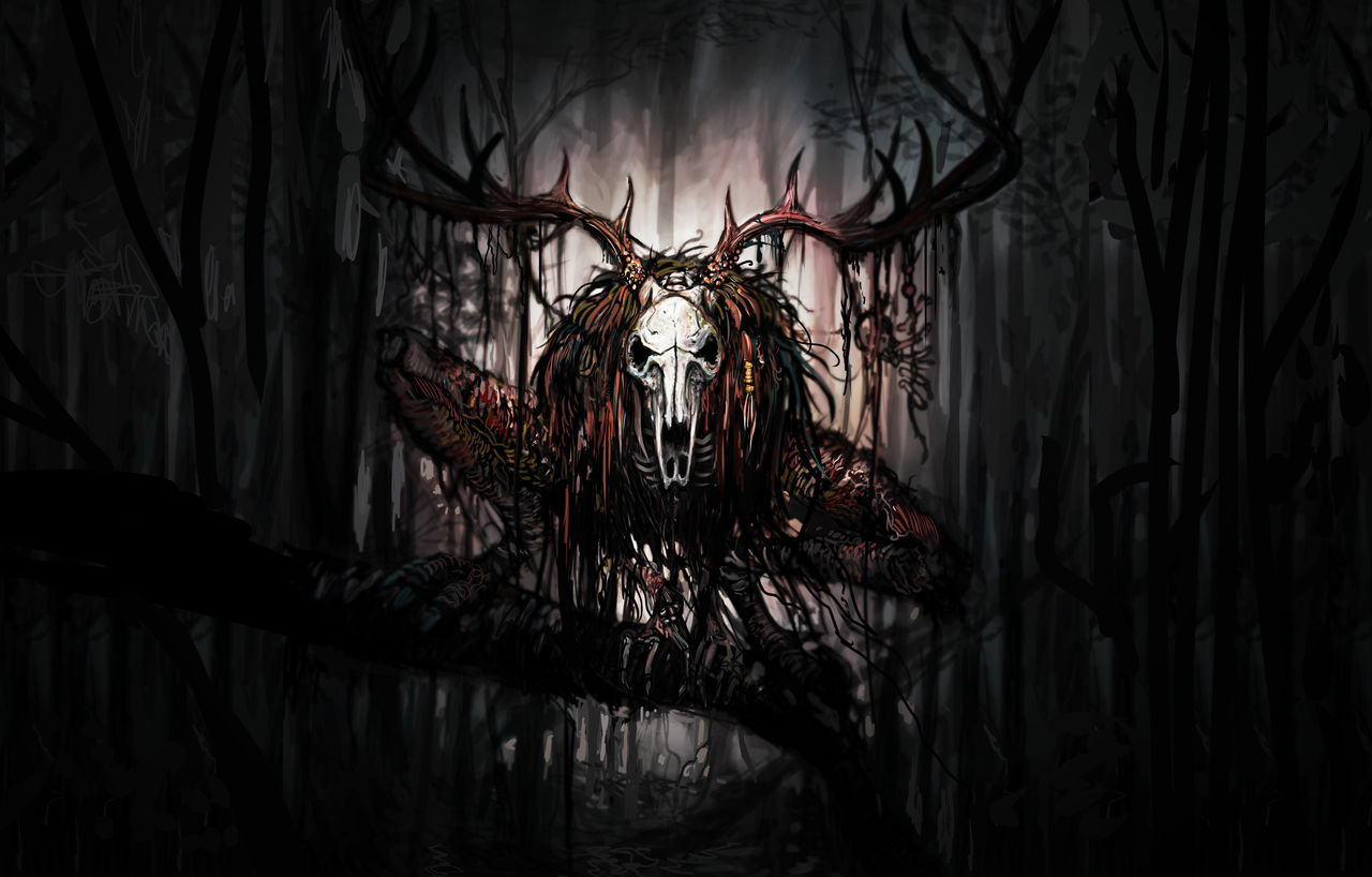 Wendigo Painting by Sellatorful on DeviantArt