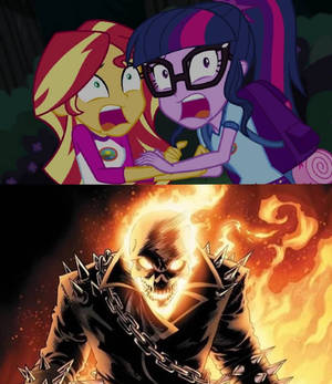 Sunset And Twilight Scared Of Ghost Rider