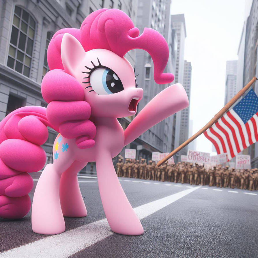 Pinkie Pie at a protest by PinkiePiePics on DeviantArt